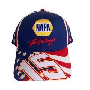 New NAPA Auto Racing Hat #15 Michael Waltrip Cap Red White Blue Stars NASCAR